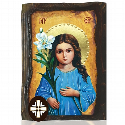 Item: Virgin Mary LITHOGRAPHY Mount Athos E306-57, Virgin Mary LITHOGRAPHY Mount Athos