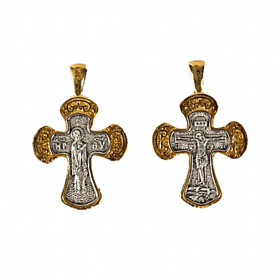 Item: Silver Cross with Jesus and Virgin Mary EE.3, Silver Cross with Jesus and Virgin Mary