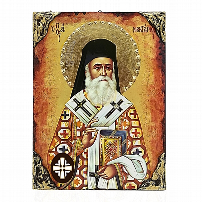 Item: SAINT NECTARIUS LITHOGRAPHY Mount Athos E137-4, SAINT NECTARIUS LITHOGRAPHY Mount Athos