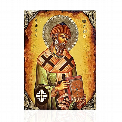 Item: Saint Spyridon Lithography Mount Athos E137-5, Saint Spyridon Lithography Mount Athos