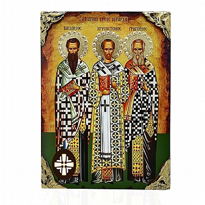 Item: The Three Hierarchs Lithography Mount Athos E137-8, The Three Hierarchs Lithography Mount Athos