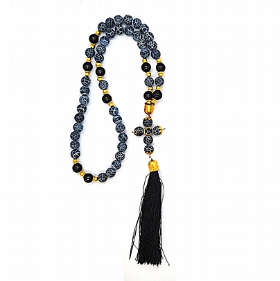 Item: Prayer Rope Blue Agate | 50 beads | Mount Athos EH1-1, Prayer Rope Blue Agate | 50 beads | Mount Athos