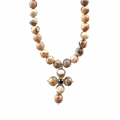 Item: Neck Amulet with Semi – Precious Stones EST02, Neck Amulet with Semi – Precious Stones