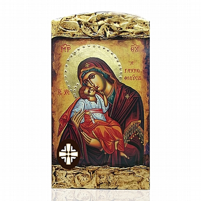 Item: Virgin Mary Glykofilousa | LITHOGRAPHY Mount Athos E1527, Virgin Mary Glykofilousa | LITHOGRAPHY Mount Athos