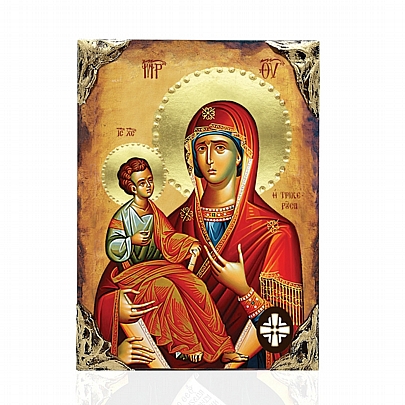 Item: Virgin Mary Tricherousa | LITHOGRAPHY Mount Athos EL478-91, Virgin Mary Tricherousa | LITHOGRAPHY Mount Athos