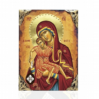Item: Theotokos Axion Esti | LITHOGRAPHY Mount Athos EL478-95, Theotokos Axion Esti | LITHOGRAPHY Mount Athos