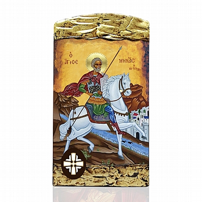 Item: Saint Menas Lithography Mount Athos E106, Saint Menas Lithography Mount Athos
