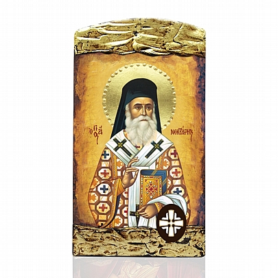 Item: SAINT NECTARIUS LITHOGRAPHY Mount Athos E.107, SAINT NECTARIUS LITHOGRAPHY Mount Athos