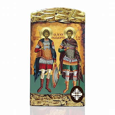 Item: THE SAINTS THEODOROS LITHOGRAPHY Mount Athos E.123, THE SAINTS THEODOROS LITHOGRAPHY Mount Athos
