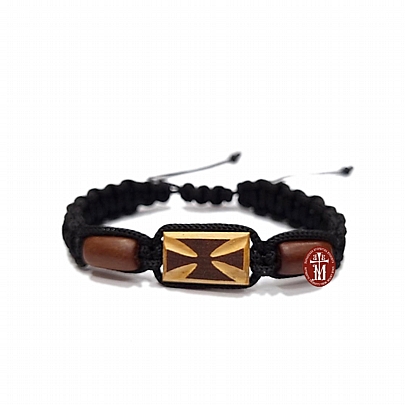 Item: Black Bracelet with Wooden Cross
C.2290, Black Bracelet with Wooden Cross