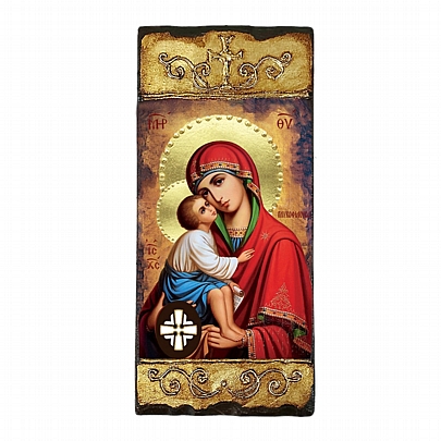 Item: Virgin Mary Glykofilousa LITHOGRAPHY Mount Athos EV247, Virgin Mary Glykofilousa LITHOGRAPHY Mount Athos