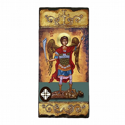 Item: THE ARCHANGEL MICHAEL THE PANORMITIS LITHOGRAPHY Mount Athos E264, THE ARCHANGEL MICHAEL THE PANORMITIS LITHOGRAPHY Mount Athos