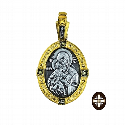 Item: Pendant Silver Silver Virgin Glykophilousa E.2408, Pendant Silver Silver Virgin Glykophilousa