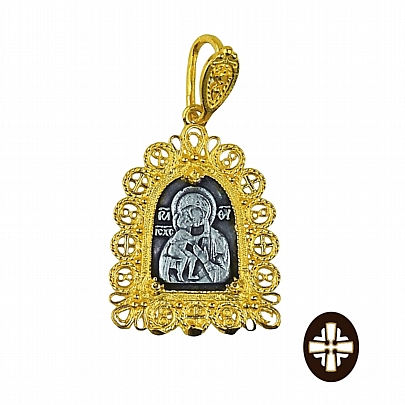 Item: Pendant Silver Silver Virgin Glykophilousa E.2409, Pendant Silver Silver Virgin Glykophilousa