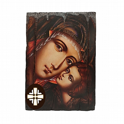 Item: Virgin Mary Glykofilous | Serigraph on Naturally Aged Wood | Mount Athos E249-6, Virgin Mary Glykofilous | Serigraph on Naturally Aged Wood | Mount Athos