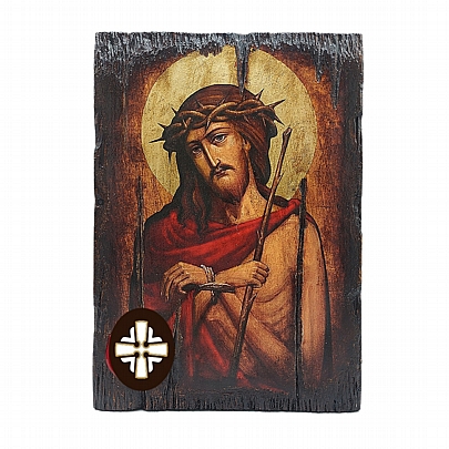 Item: Jesus Christ | Serigraph on Naturally Aged Wood | Mount Athos E249-8, Jesus Christ | Serigraph on Naturally Aged Wood | Mount Athos