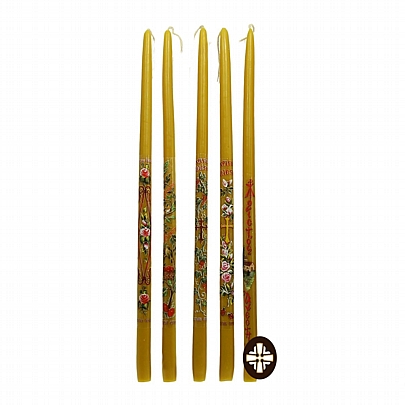 C.2483, Resurrection beeswax candle painted