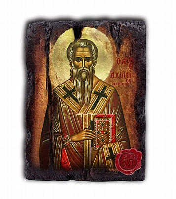 Item: Saint ACHILIOS | Serigraph on Naturally Aged Wood | Mount Athos E.2527, Saint ACHILIOS | Serigraph on Naturally Aged Wood | Mount Athos