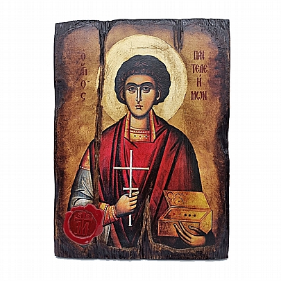 Item: AGIOS PANTELEIMON SILK PRINTS Mount Athos E.2545, AGIOS PANTELEIMON SILK PRINTS Mount Athos