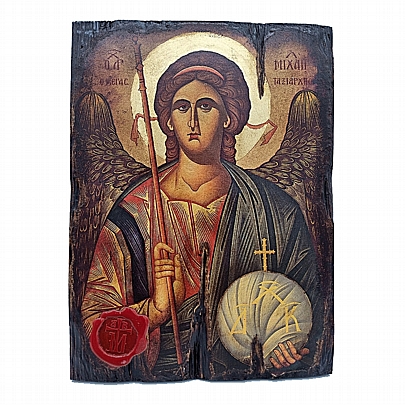 Item: ARCHANGEL MICHAEL SILK PRINTS Mount Athos E.2546, ARCHANGEL MICHAEL SILK PRINTS Mount Athos