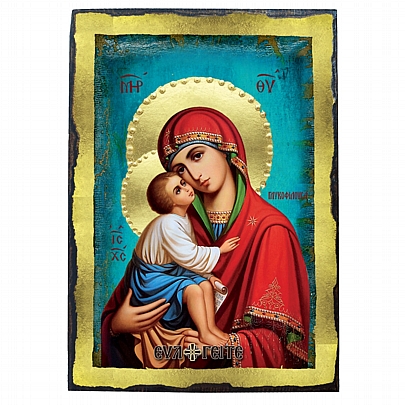 Item: Virgin Mary Glykofilousa LITHOGRAPHY Mount Athos E.2607, Virgin Mary Glykofilousa LITHOGRAPHY Mount Athos