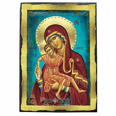 Item: Theotokos Axion Esti | LITHOGRAPHY Mount Athos E.2612, Theotokos Axion Esti | LITHOGRAPHY Mount Athos