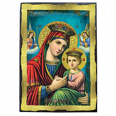 Item: Virgin Mary OF THE ANGELS | LITHOGRAPHY | Mount Athos E.2614, Virgin Mary OF THE ANGELS | LITHOGRAPHY | Mount Athos