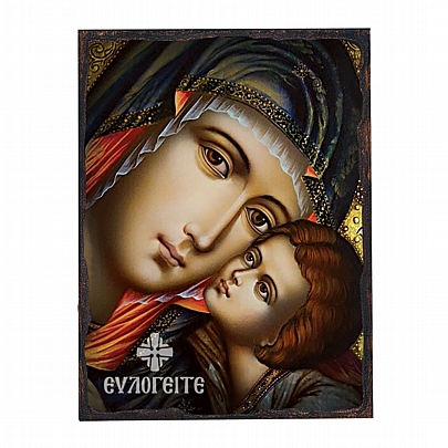 Ε.2702, Virgin Mary Glykofilousa LITHOGRAPHY Mount Athos