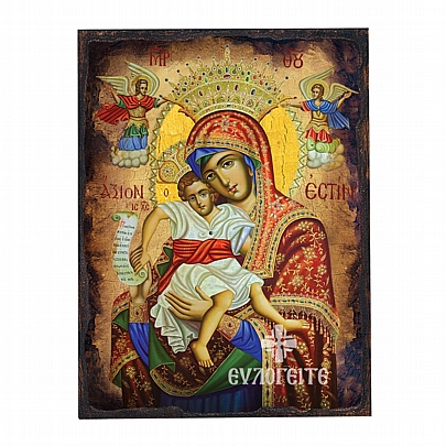 Ε.2708, Theotokos Axion Esti | LITHOGRAPHY Mount Athos