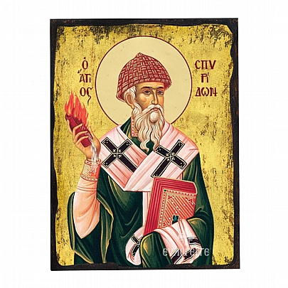 Item: Saint Spyridon silkscreen Mount Athos Ε.2722, Saint Spyridon silkscreen Mount Athos