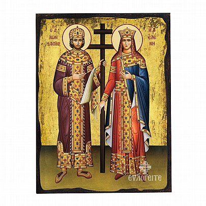 Item: SAINT KONSTANTINOS AND ELENI silkscreen Mount Athos Ε.2728, SAINT KONSTANTINOS AND ELENI silkscreen Mount Athos