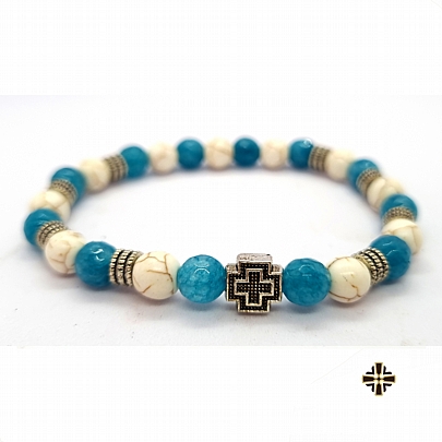 Item: Men's Saint Amulet with semi-precious stones | Mount Athos C.2741, Men's Saint Amulet with semi-precious stones | Mount Athos