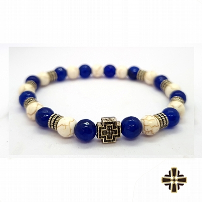 Item: Men's Saint Amulet with semi-precious stones | Mount Athos C.2742, Men's Saint Amulet with semi-precious stones | Mount Athos